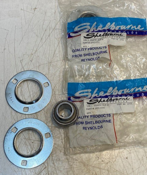 2 Qty of Shelbourne Reynolds 3-Bolt Flange Bearings 4160, PF205, 1025-1 (2 Qty)