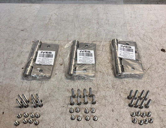 IVES 3 Pack Of Hinges .372 5BB1 With Screws Ball Bearing Door Hinges