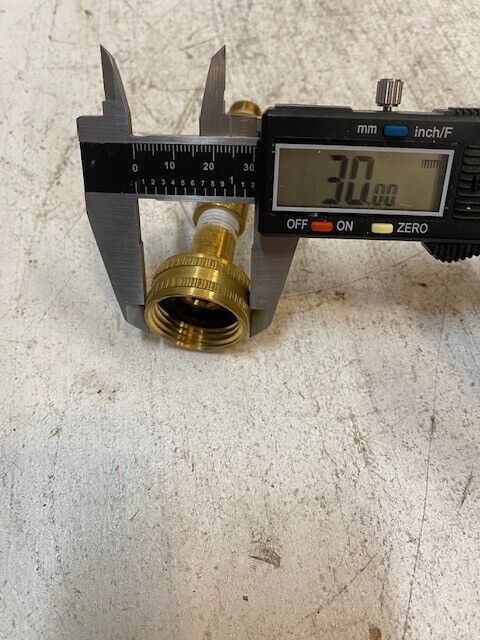 AB Ground Plug Valve 2-Way Brass Lever External Drain - MEASUREMENTS PICTURED