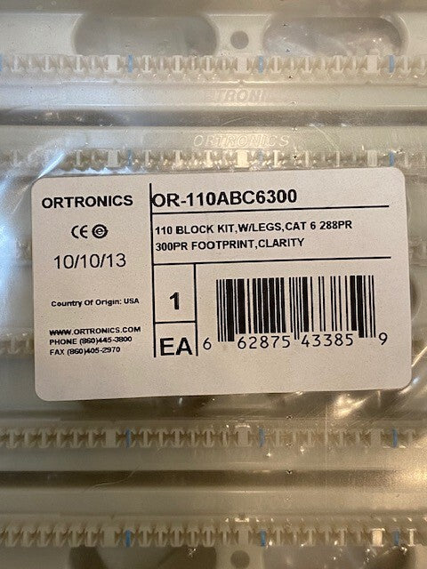 Ortronics 110 Block Kit OR-110ABC6300 w/ Legs CAT 6 288PR 300 PR Footprint