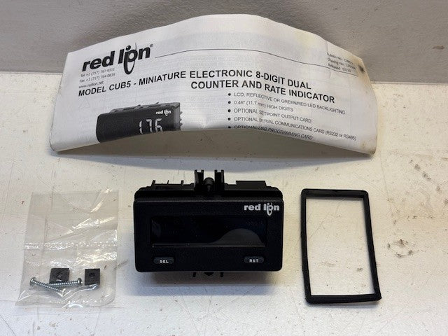 Red Lion CUB5 Electronic Dual Counter and Rate Indicator with Backlight 8 Digit