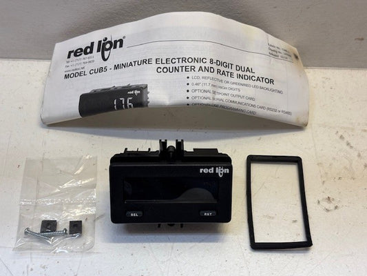 Red Lion CUB5 Electronic Dual Counter and Rate Indicator with Backlight 8 Digit