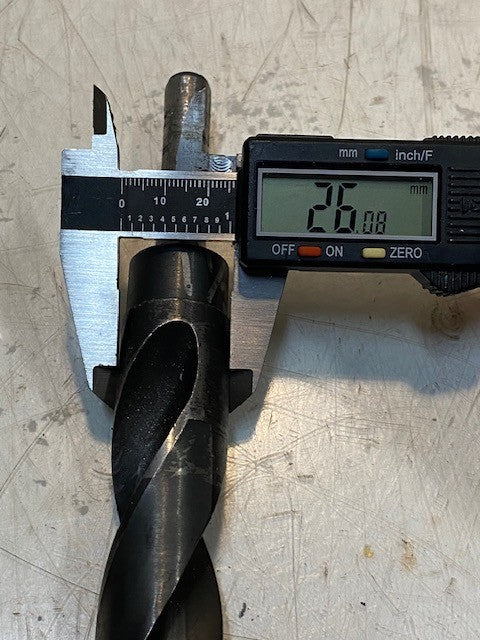 HSS 1-1/32" Drill Bit 6-1/8" Long 12mm End 26mm OD