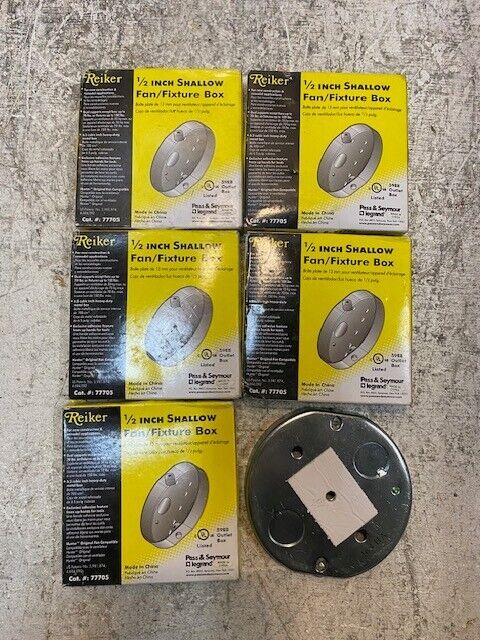 5 Quantity of Pass & Seymour Reiker 77705 Direct Mount 1/2" Shallow Box (5 Qty)