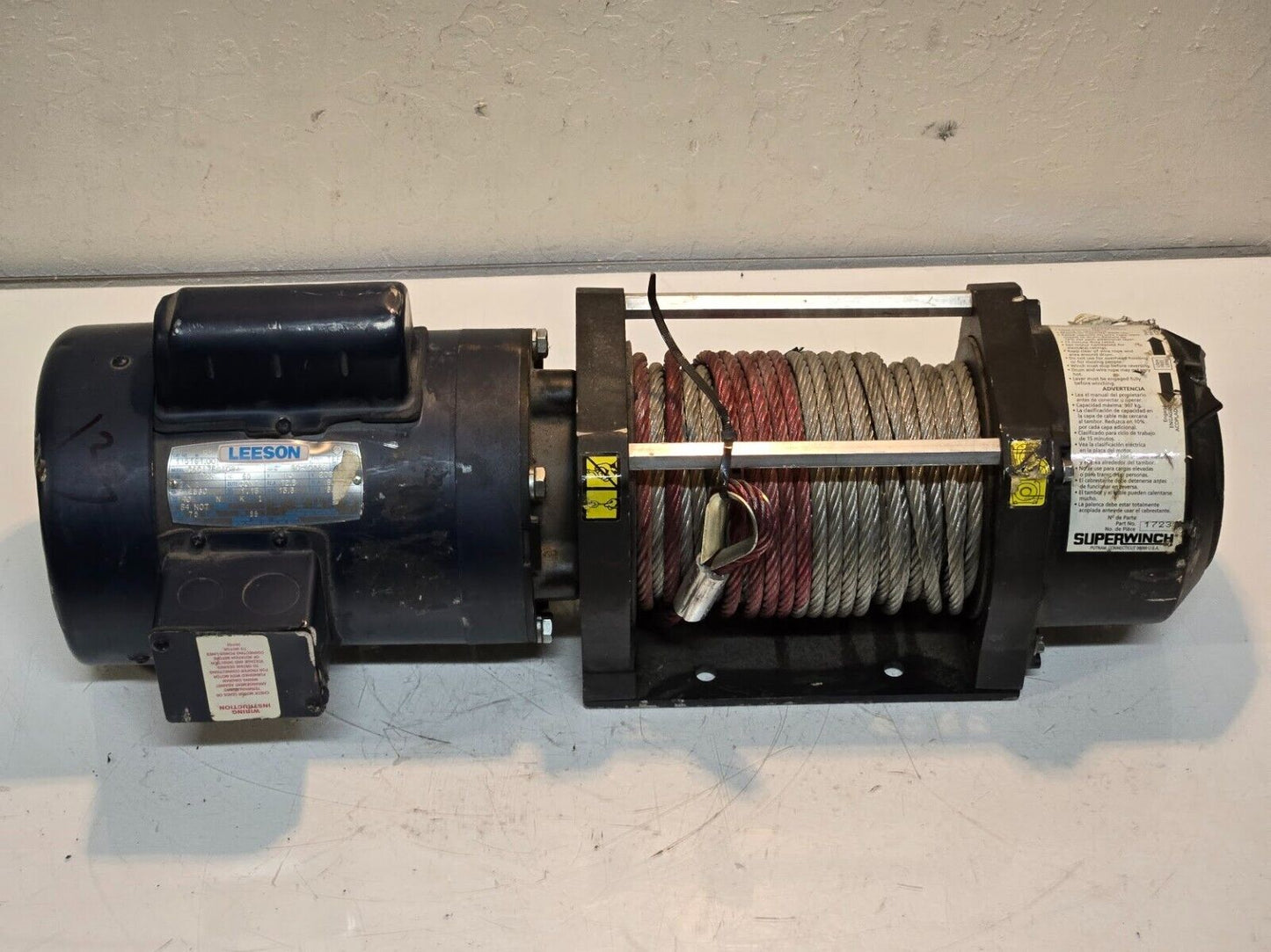 Superwinch 1723 2000lb Winch with Leeson C6C17FC108A Motor 90-40163 | 115V 1 HP