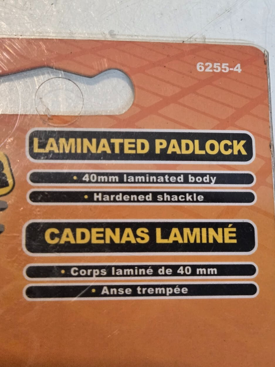 4 Quantity of Bike Gear 6255-4 Laminated Padlocks 072774625543 (4 Quantity)