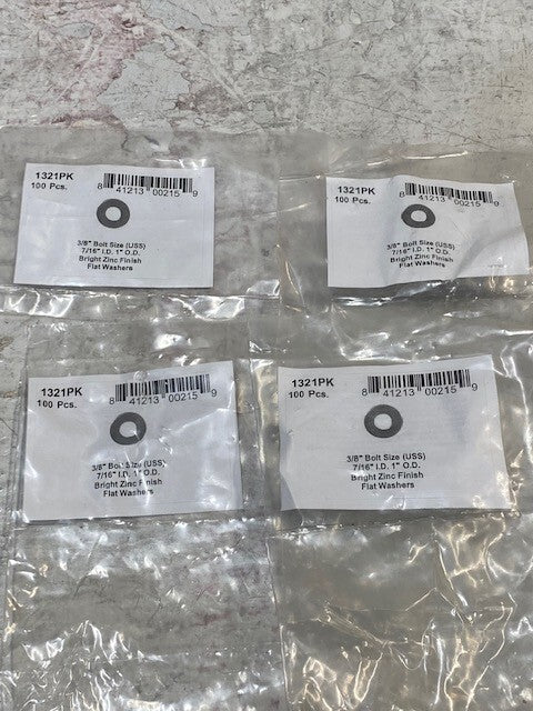 400 Pieces of 3/4" Bolt 7/16" ID 1" OD Bright Zinc Finish Washers (400 Quantity)