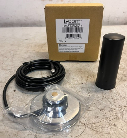 L-Com HMA1-SMA10 Magnetic Atenna Mount 10-Foot Cable SMA Male Connector