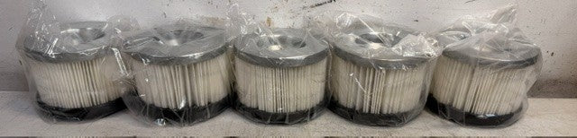 5 Quantity High Efficiency Cylindrical Air Or Vacuum Filter 4-3/4in Dia.