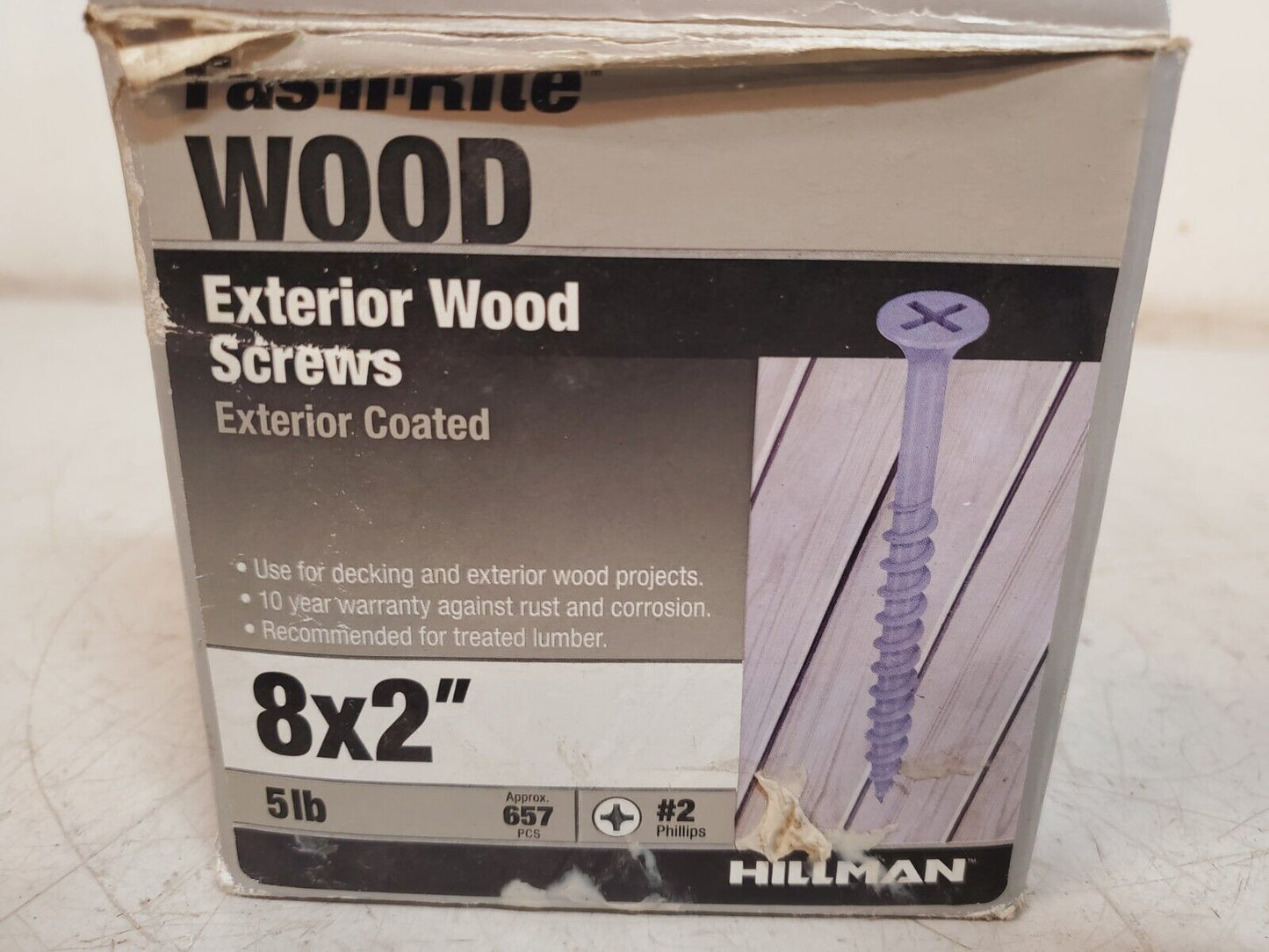 657 Qty. of Hillman Fas-n-Rite Exterior Wood Screws SD10GY2-5 | 8X2" (657 Qty)