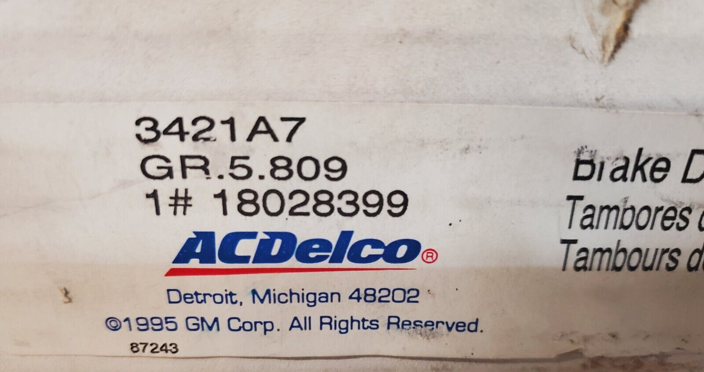 ACDelco Brake Drums 18B86 | 18028399 | 3421A7 | GR.5.809