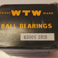 8 Quantity of WTW Ball Bearings 63005 2RS | 63005-2RS (8 Qty)