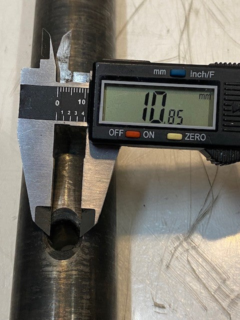 Pivot Pin 14" Long 40mm OD 11mm Main Hole 19mm ID End 6mm ID End