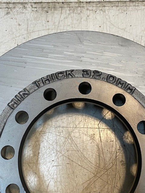 12-Lug Brake Disc Rotor 00126 Min Thick 32.0mm 12x136mm 110mm Bore 11" OD