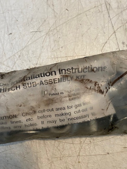 Curt C-2 & C-502 Installation Instructions Folding Hitch Sub-Assembly Kit