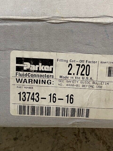 2 Quantity of Parker Fluid Connector Hose Fitting 13743-16-16 (2 Quantity)