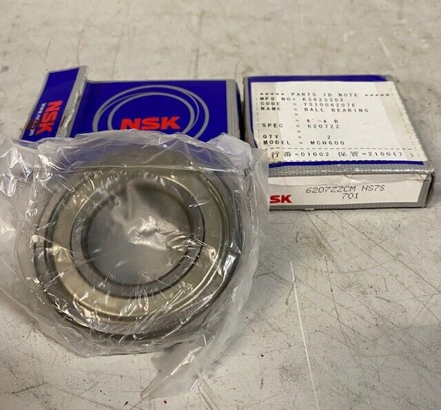 2 Quantity of NSK 6207ZZCM Roller Bearings 35x72x17mm (2 Quantity)