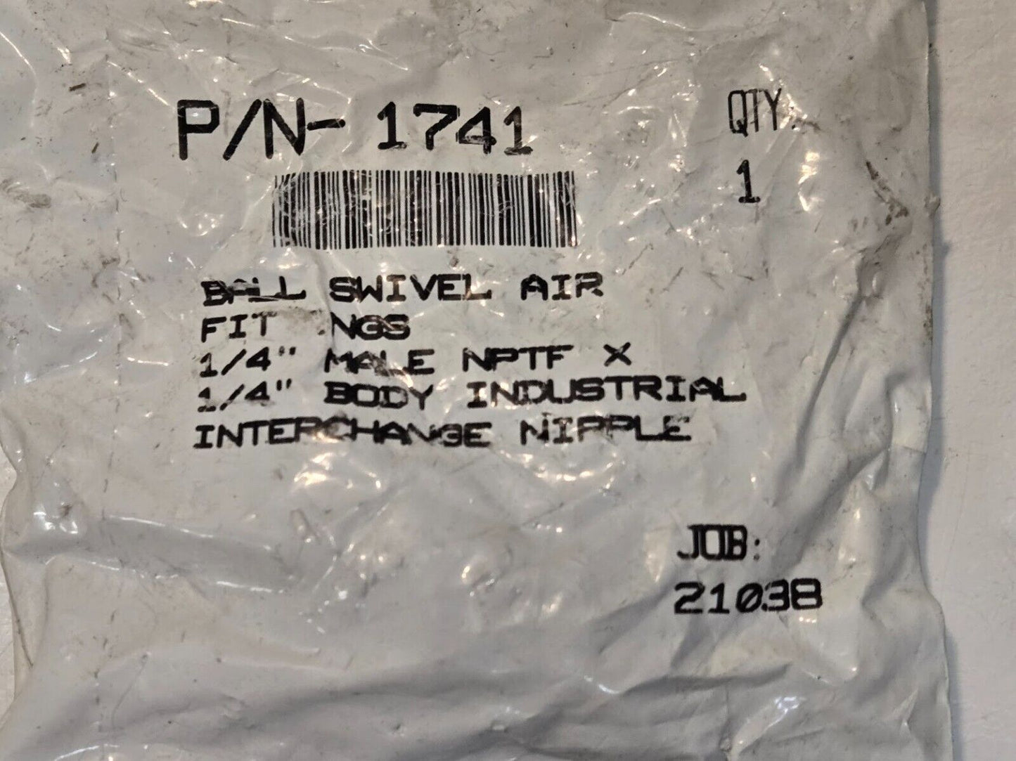 18 Quantity of Ball Swivel Air Fittings 1741 1/4" Male NPTF x 1/4" Body (18 Qty)