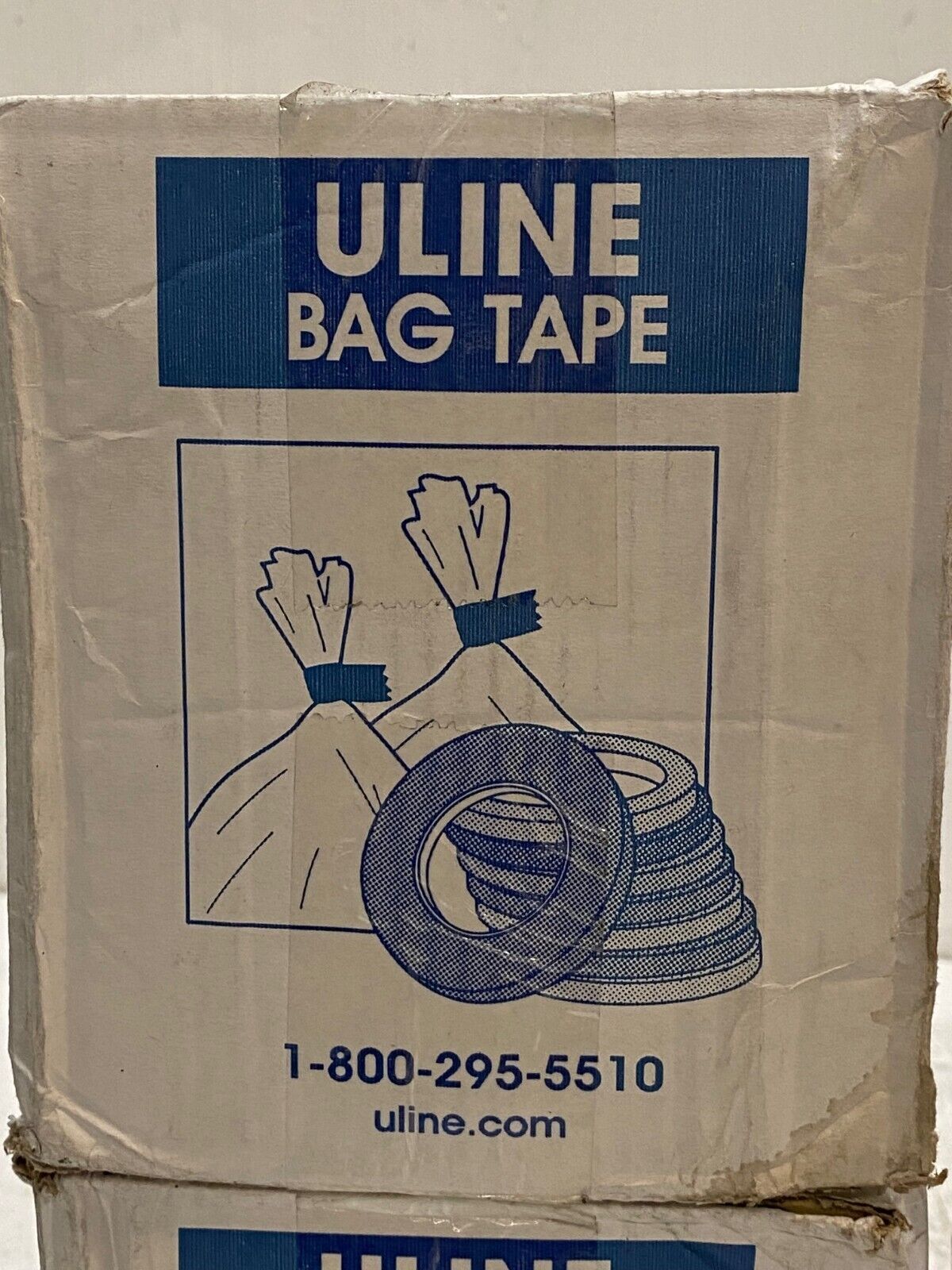 2 Boxes of Uline Navy Bag Tape S-3814 | 3/8"x540' | 16 Rolls (32 Rolls Total)