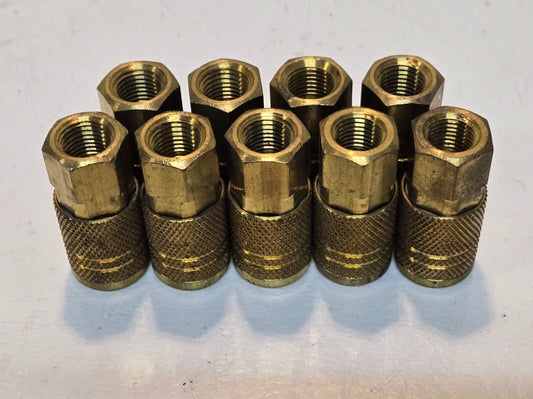9 Quantity of Amflo C280B 1/4" Quick Change Couplings 1/4" FNPT Brass (9 Qty)
