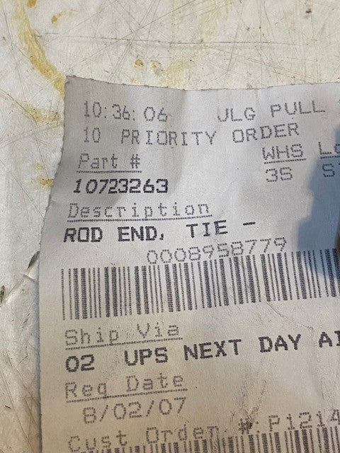 JLG Parts 10723263 Tie Rod End | 25mm Thread 5" Long 4-3/8" Wide