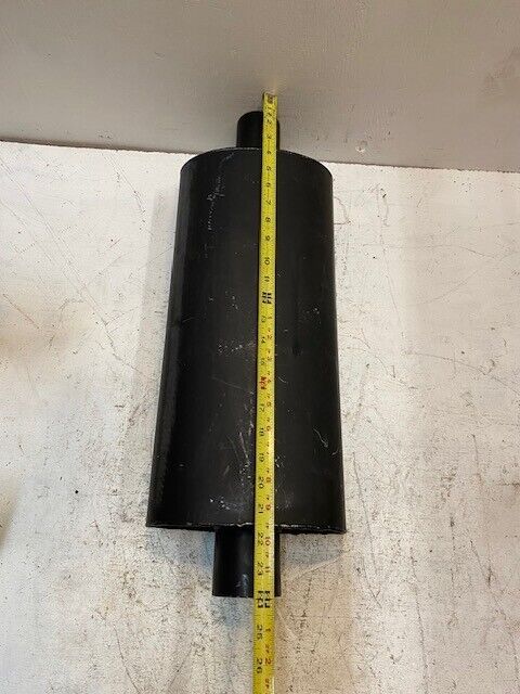 Vertical Oval Body Muffler 24" L 8-1/2" W 4-3/4" T 64mm End 59mm Smaller End