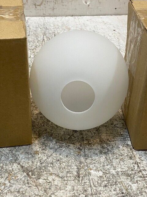 3 Qty of White Glass 4" Ball Lamp Shade Hanging Light Cover Fixtures (3 Qty)