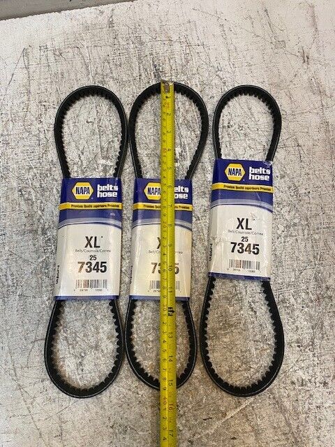 3 Quantity of NAPA Belts Hoses XL Belts 25-7345 (3 Quantity)