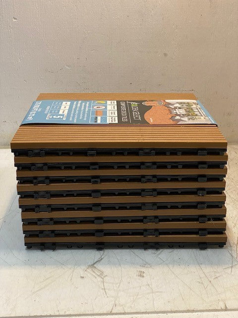 Golden Select 1791218 Composite Deck Tiles 7.75 Sq Ft 8 Tiles Weather Resistant