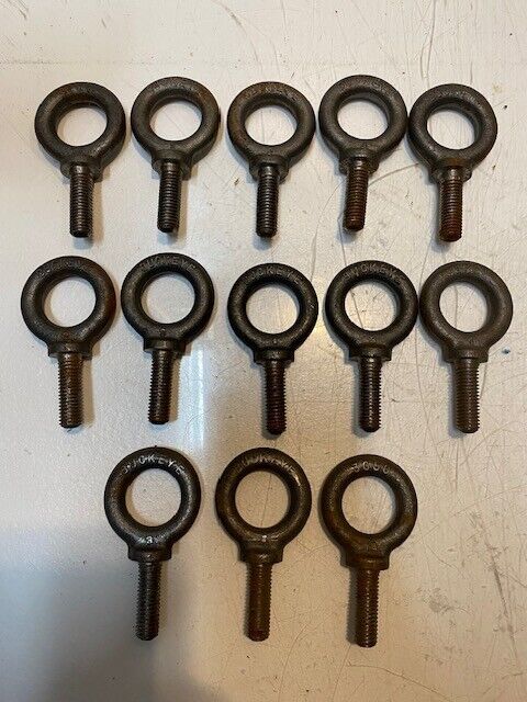 13 Qty of Buckeye Eye Bolts 3050 | 3-3/4" L 2" W 31mm Bore 13mm Thread (13 Qty)