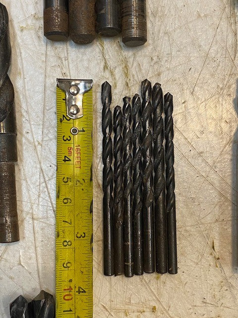 Assorted Lot of 39 Spiral Drill Bits 7/16 HSS | 1" x 3/4 M42 | 40326 | 1/2 HSS