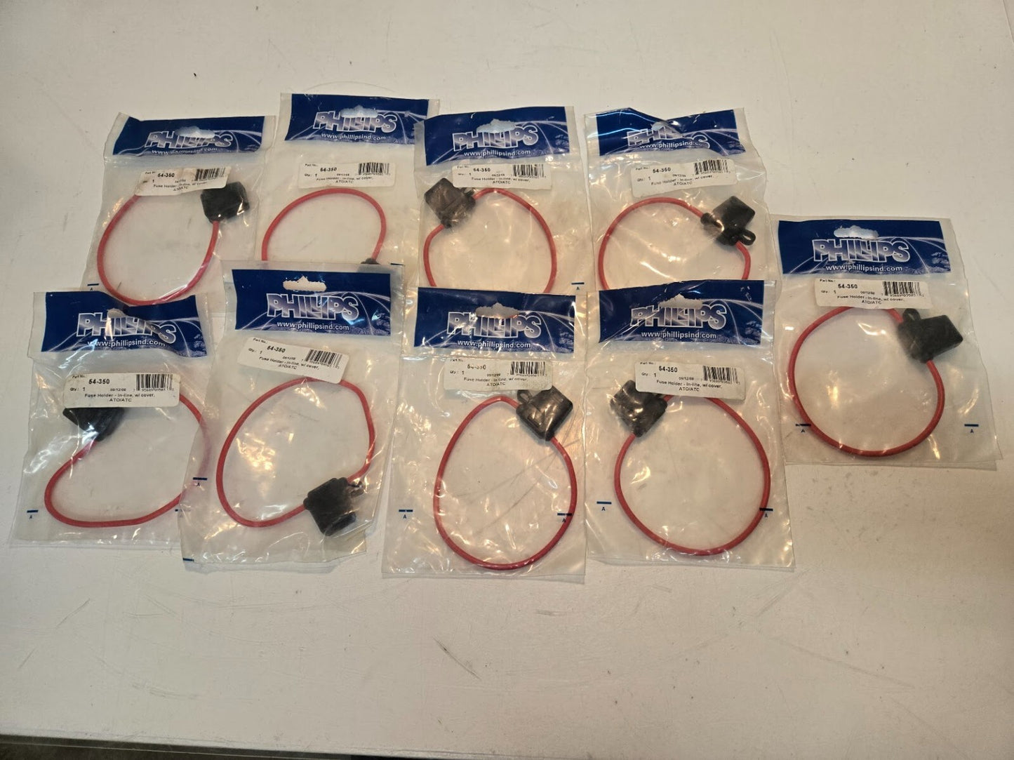 9 Quantity of Phillips ATO/ATC Inline Fuse Holder with Covers 54-350 (9 Qty)