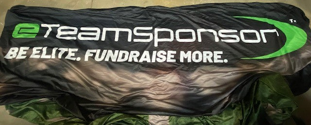 10x10 Football Sports Canopy Tent Says "Team Sponsor. Be Elite. Fundraise More."