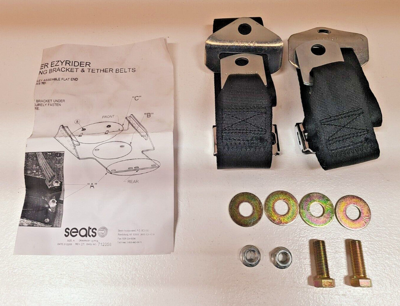 Seats For Freightliner Ezyrider Mounting Bracket & Tether Belt Kit 712058