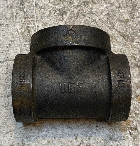 UFF Black Pipe Fitting Reducing Tee Cast Iron 2" x 1-1/2" 300Psi