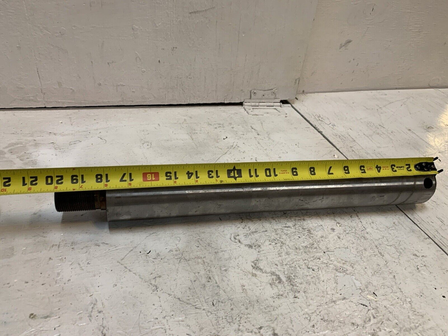 20” Long Backhoe Pin with Threaded 33mm End | 2.5” Diameter