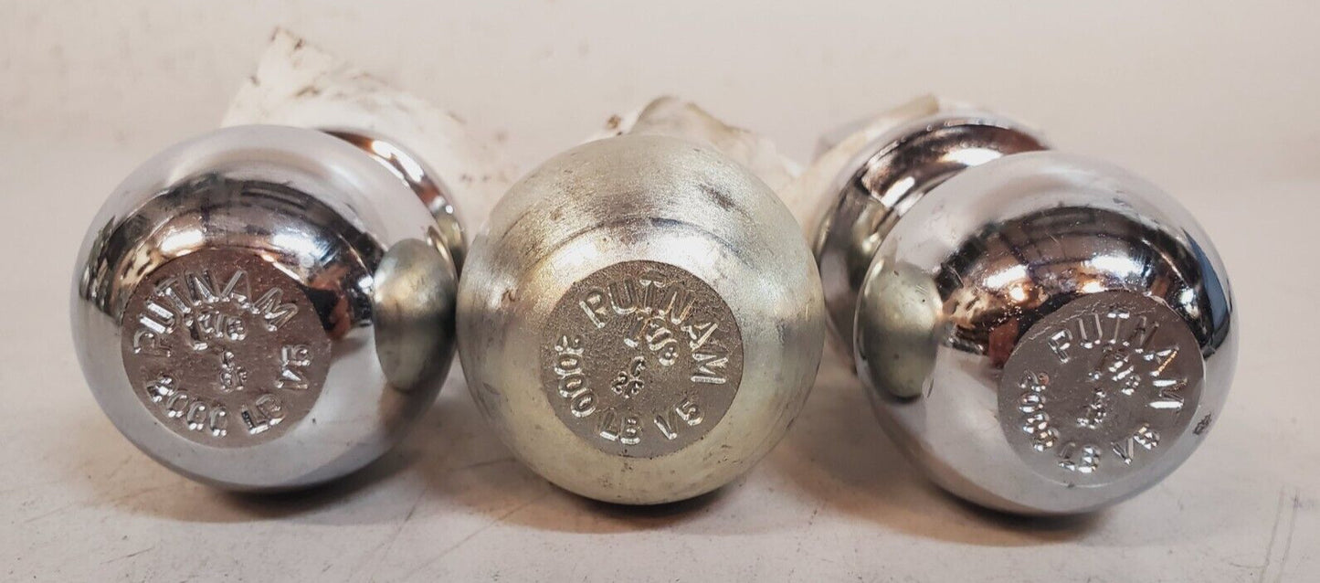3 Qty of Putnam Trailer Hitch Balls 1-7/8” | 2000 Lb | 98002 98003 98009 (3 Qty)