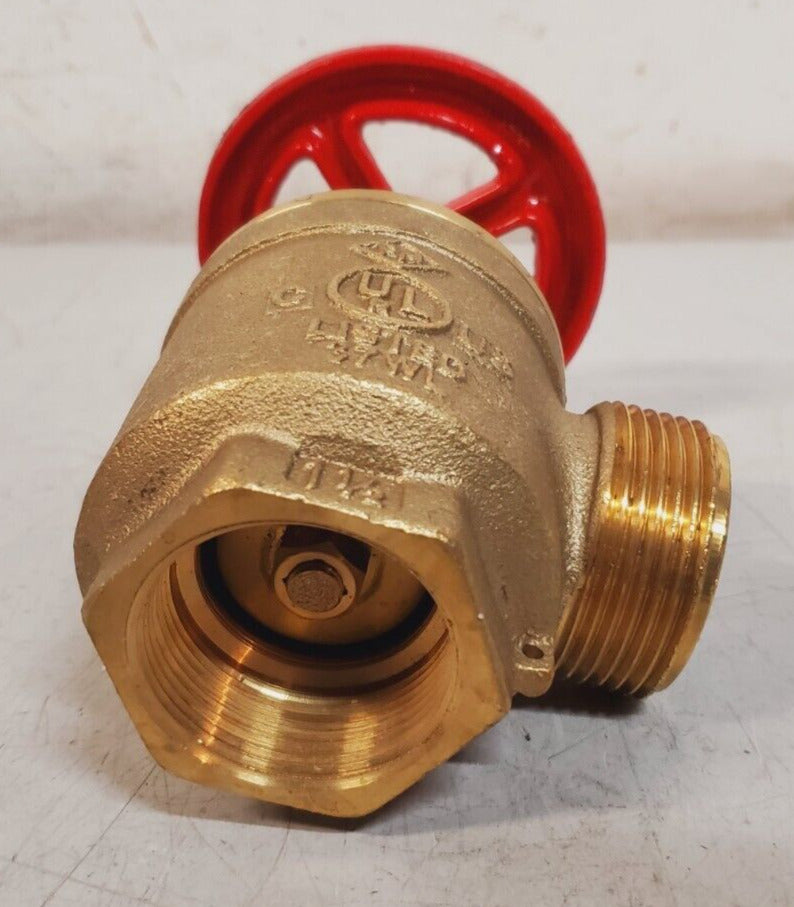 BH 1-1/2" NPT 300 Brass Threaded Fire Hose Valve | Listed 37WL