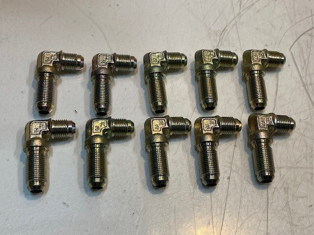 10 Qty of 3R Bulkhead Elbow Hydraulic Adapters 2-1/8" L 14mm Thread (10 Qty)