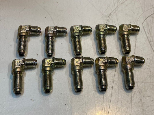 10 Qty of 3R Bulkhead Elbow Hydraulic Adapters 2-1/8" L 14mm Thread (10 Qty)