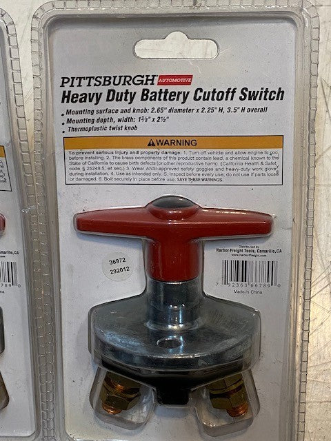 2 Quantity of Pittsburgh Heavy Duty Battery Cutoff Switches 66789 (2 Quantity)