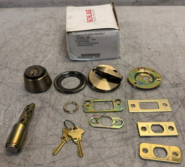 Schlage BC160P Single Cylinder Dealbolt Replacement Kit With Keys Lock Hardware