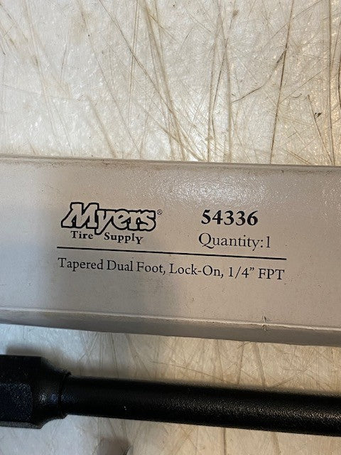 Myers 54336 Tapered Dual Foot Lock-On 1/4" FPT Closed Air Chuck Cap Tire Valve