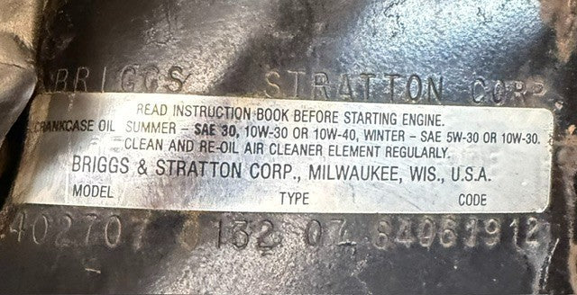 Briggs & Stratton Opposed Twin-Cylinder Engine 402707 | 0132-07 | 84061912