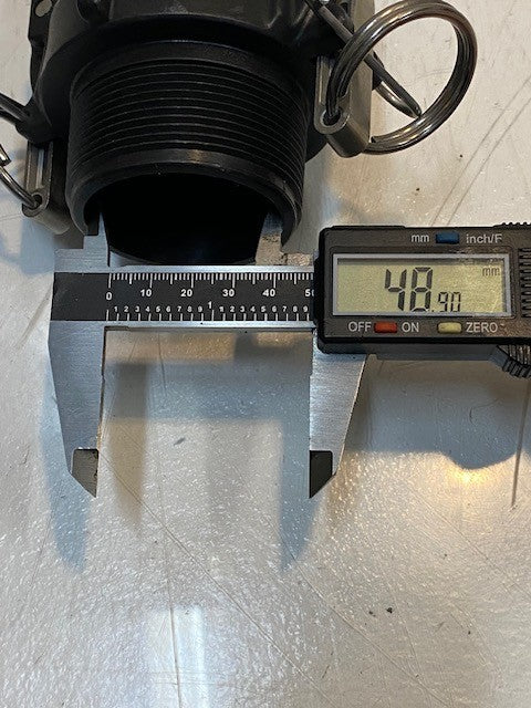 Apache 2" Part B Female Cam & Groove Polypropylene Adapter w/ Part F Coupling