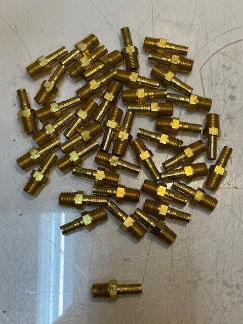 43 Quantity of Male Hose Barb Flare Adapter Hex Fittings 14mm Thread (43 Qty)