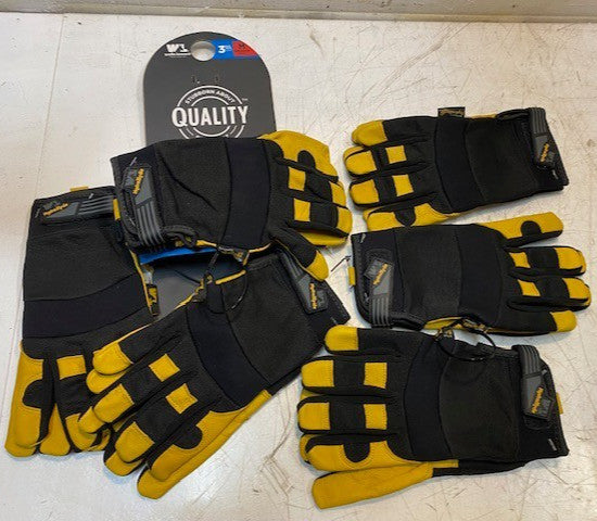 6 Pairs of Hydra Hyde Leather Work Gloves Size Medium Water Resistant 1863546