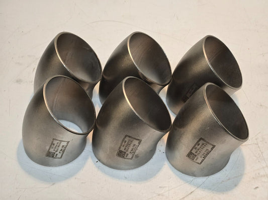 6 Quantity of 45 Degree Elbows | 3" Sch 10S | SA-403 | WP-W316/316L (6 Qty)