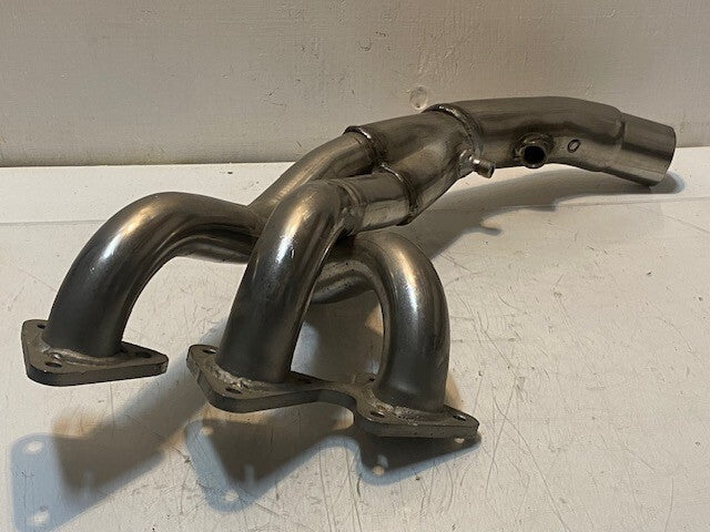 3-Branch Exhaust Header 25" L  52mm Bore 39mm Branch Bore 14mm Thread