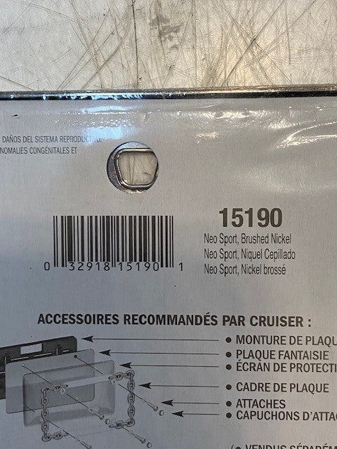 2 Qty of Cruiser License Plate Frames Neo Sport Brushed Nickel 15190 (2 Qty)
